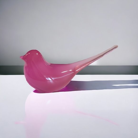 Mid Century Modern Modwing Bird Figurine 3d Resin Eames 60s PURPLE Medium - Picture 3 of 3